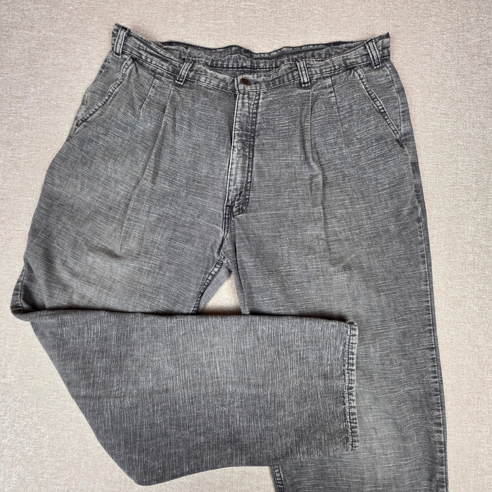 Vintage Levis SilverTab Pleated Pants Grey Acid Wash Relaxed Fit Mens 37x30‎